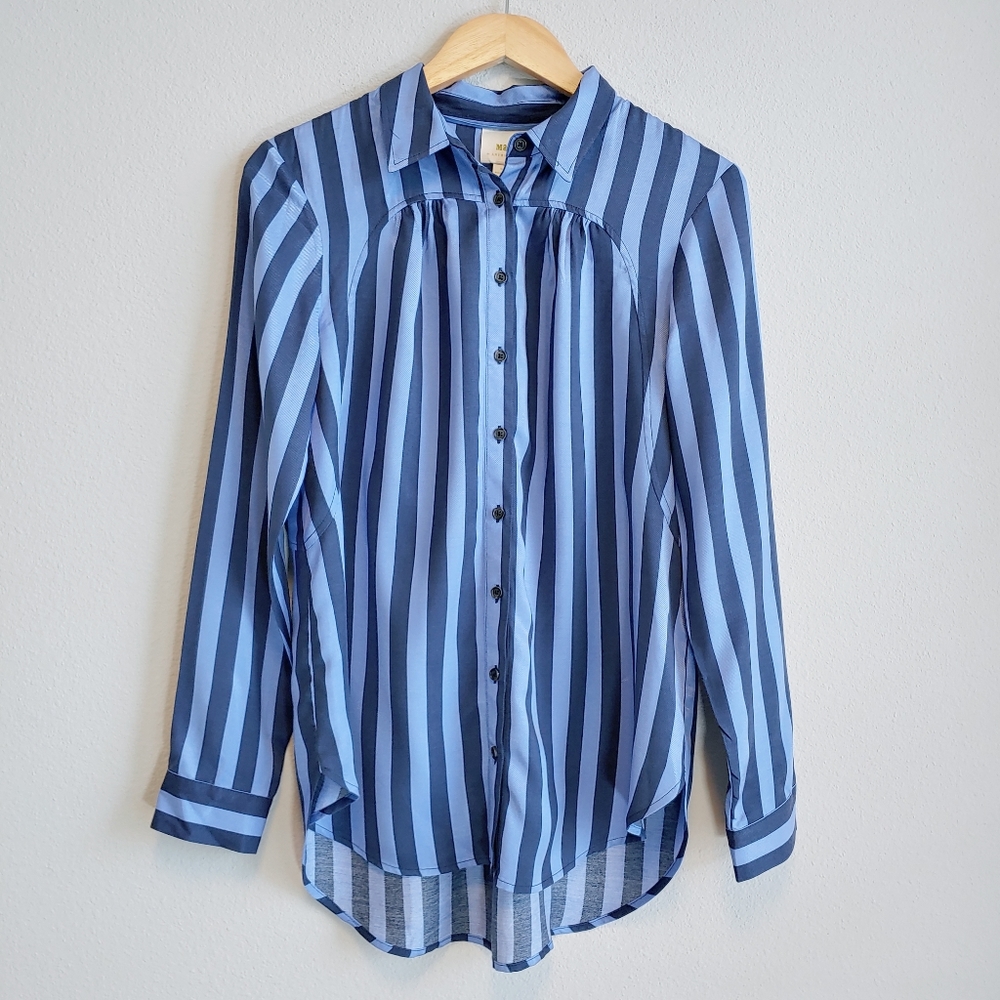 Maeve Anthropologie Breckenridge Striped Blouse Sz M